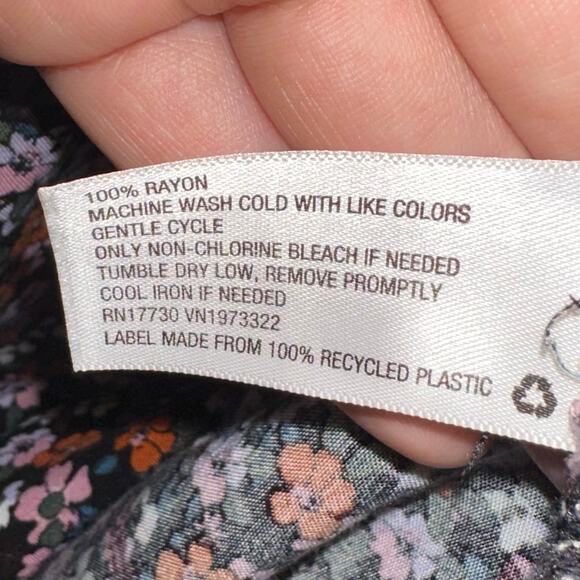 Wild Fable Floral Puff Sleeves Tie Front Mini Dress Size XXL - Picture 5 of 9